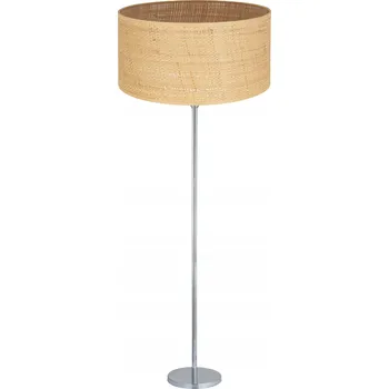 Stojací lampa STOJACÍ LAMPA PODLAHOVÁ CHROM STÍNIDLO RATAN 40CM E27