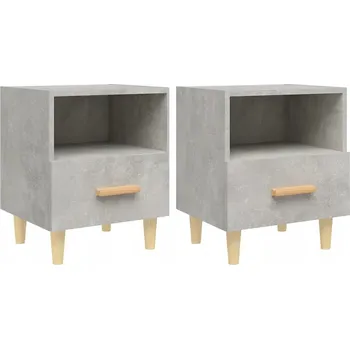 Noční stolek Noční stolky, 2 ks, šedá betonu, 40x35x47 cm