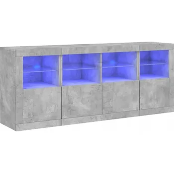 Komoda Moderní komoda LED 163x37x67 šedý beton