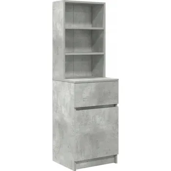 Noční stolek Noční stolek šedobetonový 39 x 35 x 125 cm se 2 policemi a 1 zásuvkou