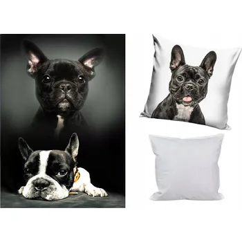 Polštář Sada 3 fleecových deky, povlaku na polštář a polštáře pro psy (Bulldog Moments)