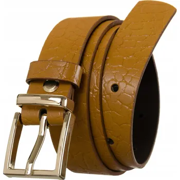 Opasek Zajímavý dámský kožený pásek se zlatou sponou, zvířecí motiv - Rovicky 80