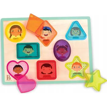 Dřevěná hračka B.TOYS: Dřevěná skládačka TVARY a EMOCE