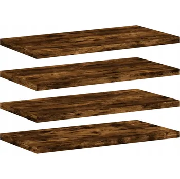 police Nástěnné police kouřový dub 40 x 20 x 1,5 cm, 4 ks