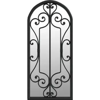 Zrcadlo Zrcadlo zahradní černé 100 x 45 cm, železné, s efektem rzi