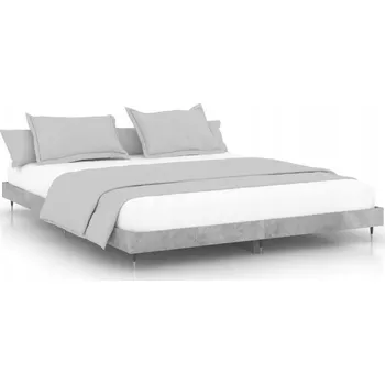 Postel Rám postele 203x203 cm šedá betonu, dřevotříska a kov