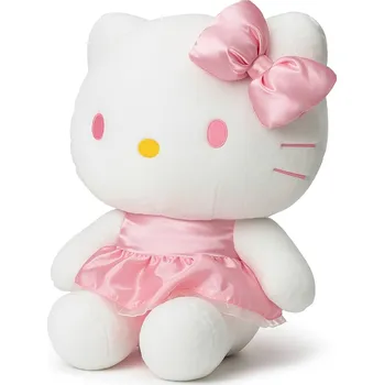 plyšák VELKÝ PLYŠÁK HELLO KITTY 50 CM - RŮŽOVÉ ŠATY A MAŠLE - PLYŠOVÝ MAZLÍČEK PŘÍTULNÍČEK