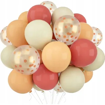 Balónek SADA BALÓNKŮ kytice 30 KUSŮ BALÓN BÉŽOVÝ HNĚDÝ ZLATÝ CHROM BOHO