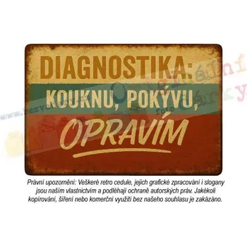 Plechová cedule Retro cedule - dílna a garáž 16 - Plast / A5 ( 20x15cm)