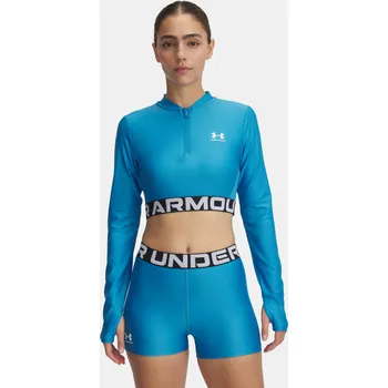 Dámské tričko Under Armour HeatGear Rib 1/4 Zip LS 1388692-453 Modrá MD