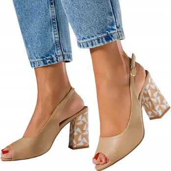 Dámská obuv Casu dámské sandály D24X11/BE na sloupkovém podpatku, velikost 38