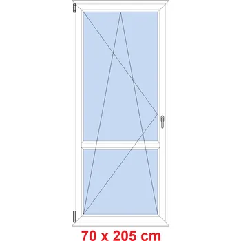 Okno Soft Balkonové dveře s příčkou 70x205 cm, otevíravé a sklopné