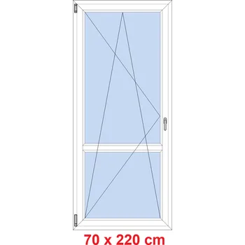 Okno Soft Balkonové dveře s příčkou 70x220 cm, otevíravé a sklopné