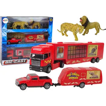 autíčko LEAN Toys Sada cirkusových aut se zvířátky