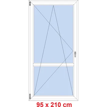 Okno Soft Balkonové dveře s příčkou 95x210 cm, otevíravé a sklopné