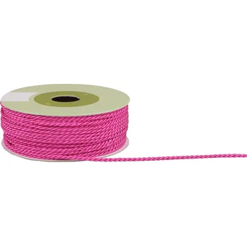 Stuha Provázek polyesterový 2mm x 9,1m vzor 2040 660-TM. RŮŽOVÁ