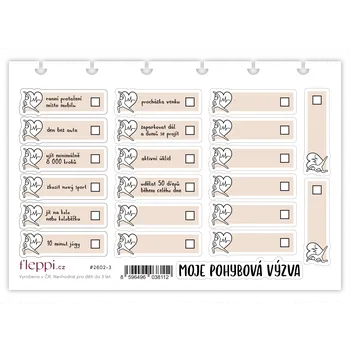 samolepka Fleppi Únor 2026 | arch 3 - Moje pohybová výzva