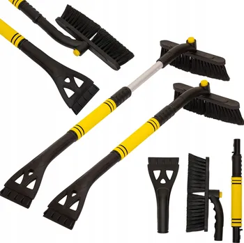 Autoškrabka Teleskopická škrabka na led a sníh s otočným kartáčem 360 stupňů