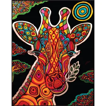 omalovánky Velurové omalovánky ColorVelvet Žirafa 47x35 cm + 12 fixů