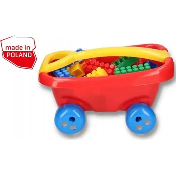 Hračka pro nejmenší VELKÁ SADA: VOZÍK S MADLEM + 50 Ks KOSTEK 7238