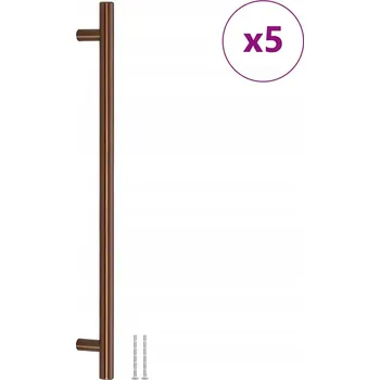 Hnědé nábytkové nábytkové úchytky T, 400 x 32 mm, nerezová ocel, 5 ks