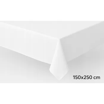 ubrus Bílý ubrus odolný proti skvrnám 150x250 na stůl – Elegantní obdélníkový ubrus na svátky