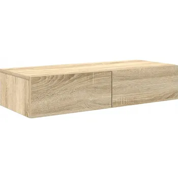 police Nástěnná police se zásuvkami, dub sonoma, 80 x 33 x 17 cm