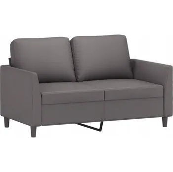 Pohovka Dvoumístná pohovka šedá, umělá kůže, 140x77x80 cm