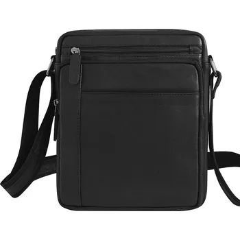 Černá větší pánská kožená taška na zip Mercucio L250839-4