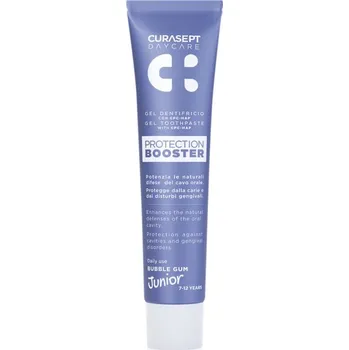 zubní pasta Curasept Daycare Protection Junior Booster zubní pasta pro děti 7-12 years Bubble Gum 50 ml