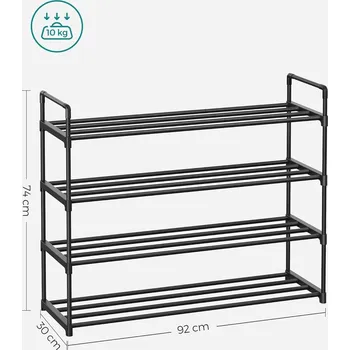 Botník Botník Songmics s policemi 92 x 74 x 30 cm černý