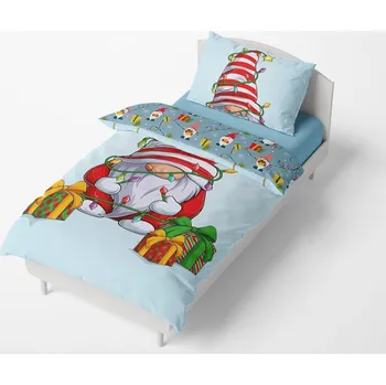 Vánoční povlečení bavlna Skřítek a dárečky 140x200, 70x90 cm