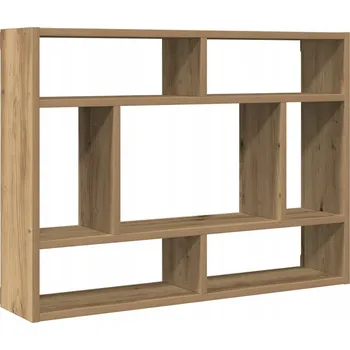 police Nástěnná police z akáciového dřeva, dub artisan, 75 x 16 x 55 cm