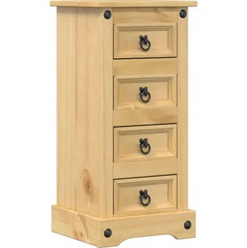 Noční stolek Noční Stolek Corona z masivního borovicového dřeva, 35 x 32,5 x 74 cm, Medová B