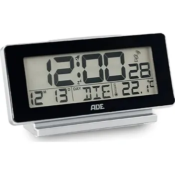 Budík Elektronický budík s kalendářem a teploměrem ADE 12,5 x 4 x 8,5 cm černý