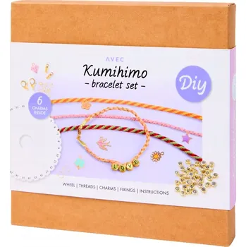 kreativní sada Sada na výrobu náramků DIY Avec Kumihimo pro 20 náramků + 6 přívěsků