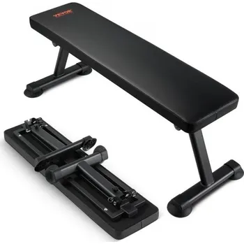 Posilovací lavice VEVOR Plochá posilovací lavice, skládací posilovací lavice, užitková posilovací lavice pro cvičení celého těla, lavice na tlak 1000 liber pro cvičení v domácí posilovně, pro víceúčelový silový trénink a cviky na břicho