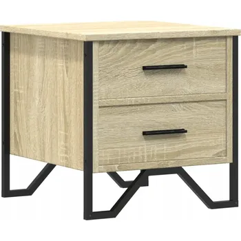 Noční stolek Noční stolek dub sonoma 40 x 41 x 40 cm s kovovými nohami