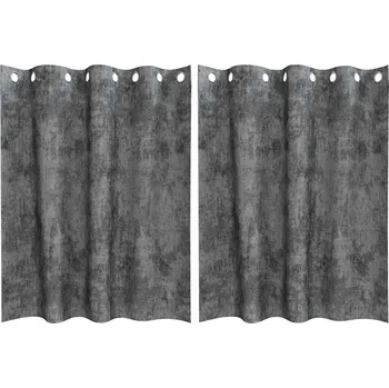 Prostěradlo Šedé sametové závěsy 140 x 140 cm, sada 2 ks