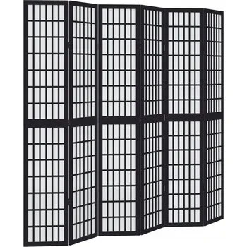 Paraván Paraván dřevěný černý, 6 dílný, 210x220 cm