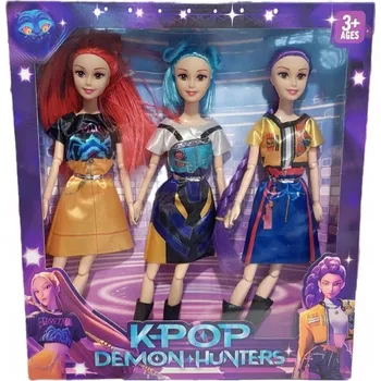 Panenka K-Pop DEMON HUNTERS 3 ks PANENKY Dárek Rumi Mira a Zoey Figurky 30 cm KARTY