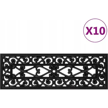 Nášlap na schod Gumové nášlapy na schody černé 25 x 75 cm, 4 mm, 10 ks