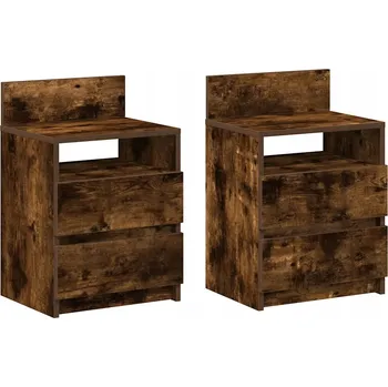 Noční stolek VidaXL Noční stolky 2 ks se 2 zásuvkami kouřový dub 40 x 33 x 60 cm