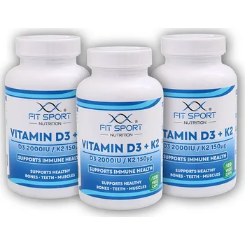 3x Vitamin D3 + K2 120 vege kapslí