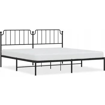 Postel Ocelový rám postele černý 207x198x102 cm