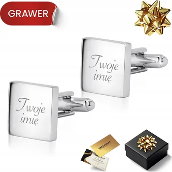 Manžetový knoflíček STŘÍBRNÉ MANŽETOVÉ KNOFLÍČKY S GRAVÍROVÁNÍM 925 PÁNSKÉ SVATEBNÍ DÁREK PRO MUŽE