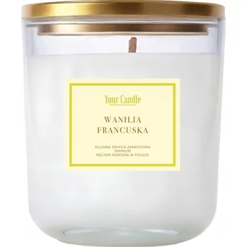 Svíčka VOŇAVÁ SOJOVÁ SVÍČKA VANILKA FRANCOUZSKÁ 180 ml - YOUR CANDLE (SEZÓNNÍ PRODUKT)