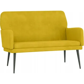 Zahradní lavice Čalouněná lavice Samet Žlutá 108x79x79 cm