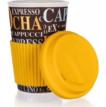 Keramický hrnek s silikonovým víčkem 0,4 l Coffee Tea Banquet