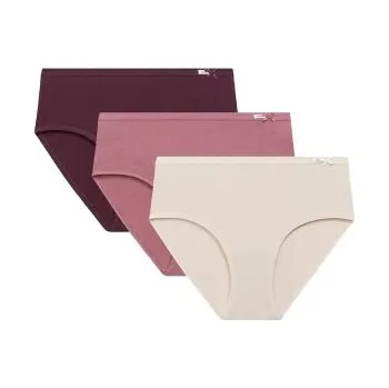 Dámské oblečení 3 PACK kalhotky Atlantic 3CLP-004 - bavlna Béžovo-růžová L